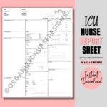 ICU Nurse Report Sheet Nurse Brain Sheet Critical Care – Etsy
