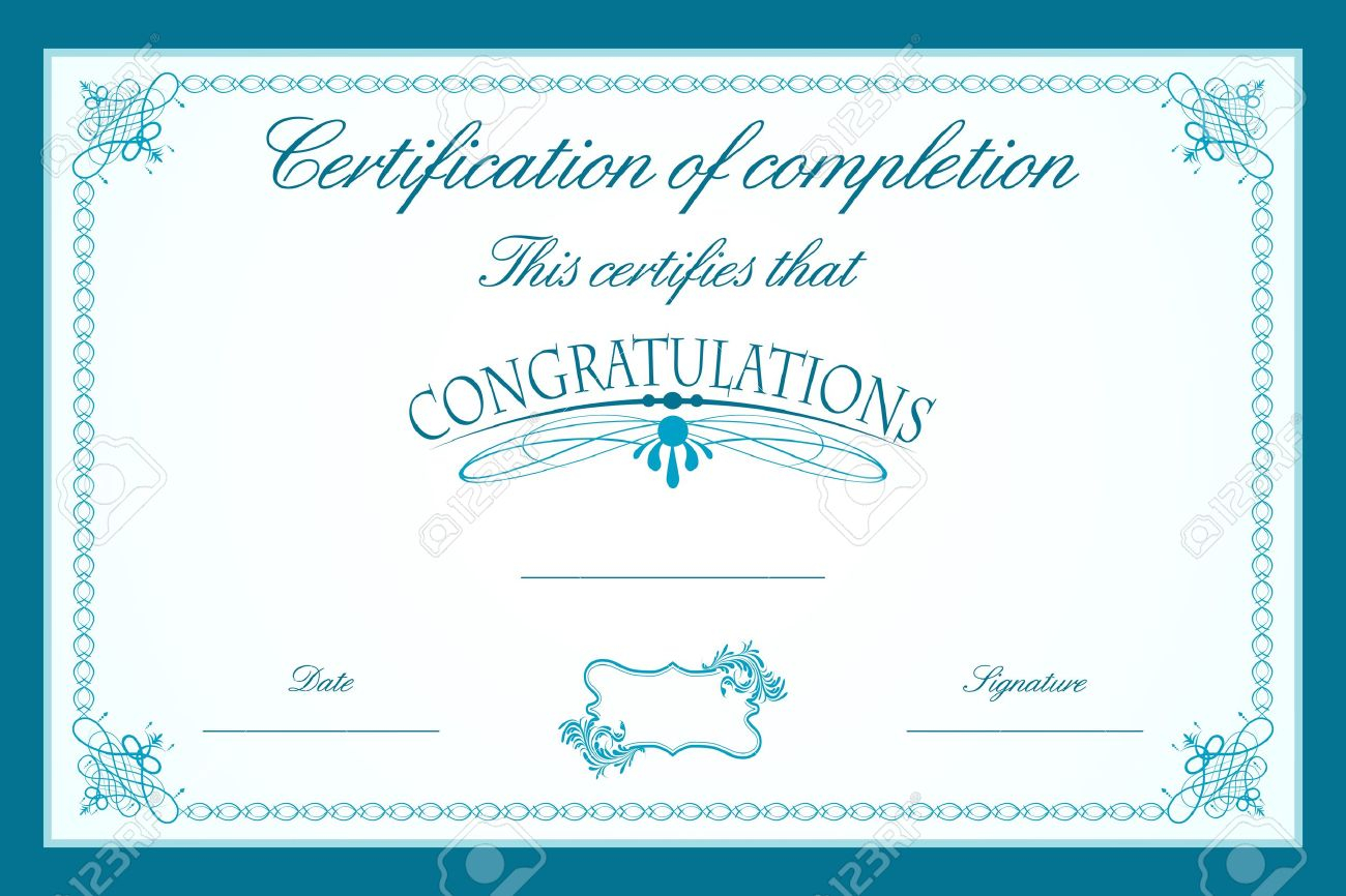 Illustration Of Certificate Template Decorated With Floral Frame