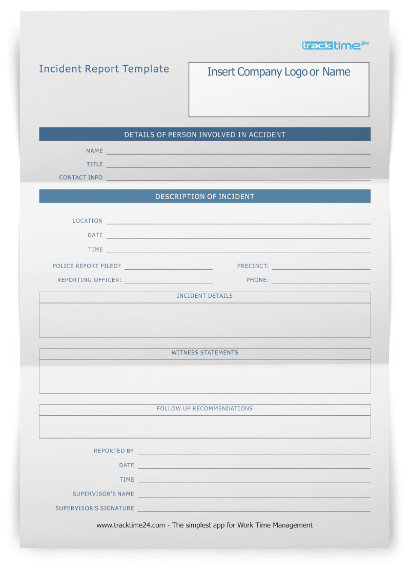 Improve After Incidents with This Incident Report Template TrackTime10 Within Generic Incident Report Template