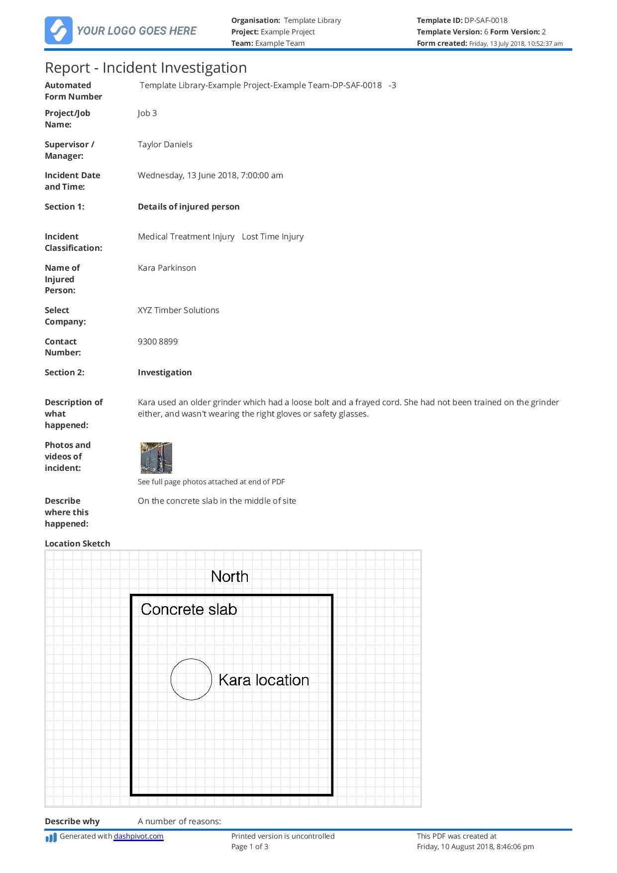 Incident Investigation Report template (Better than word and PDF) With Workplace Investigation Report Template