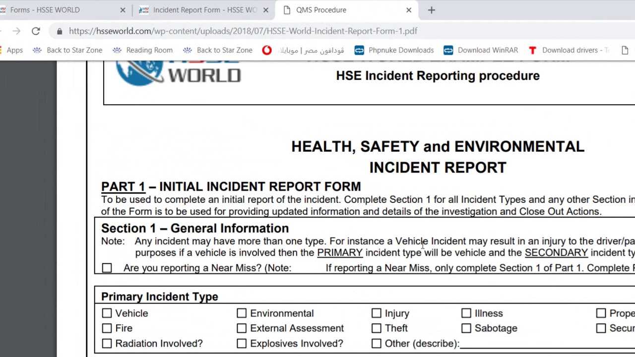 Incident Report Form – HSSE WORLD Regarding Health And Safety Incident Report Form Template