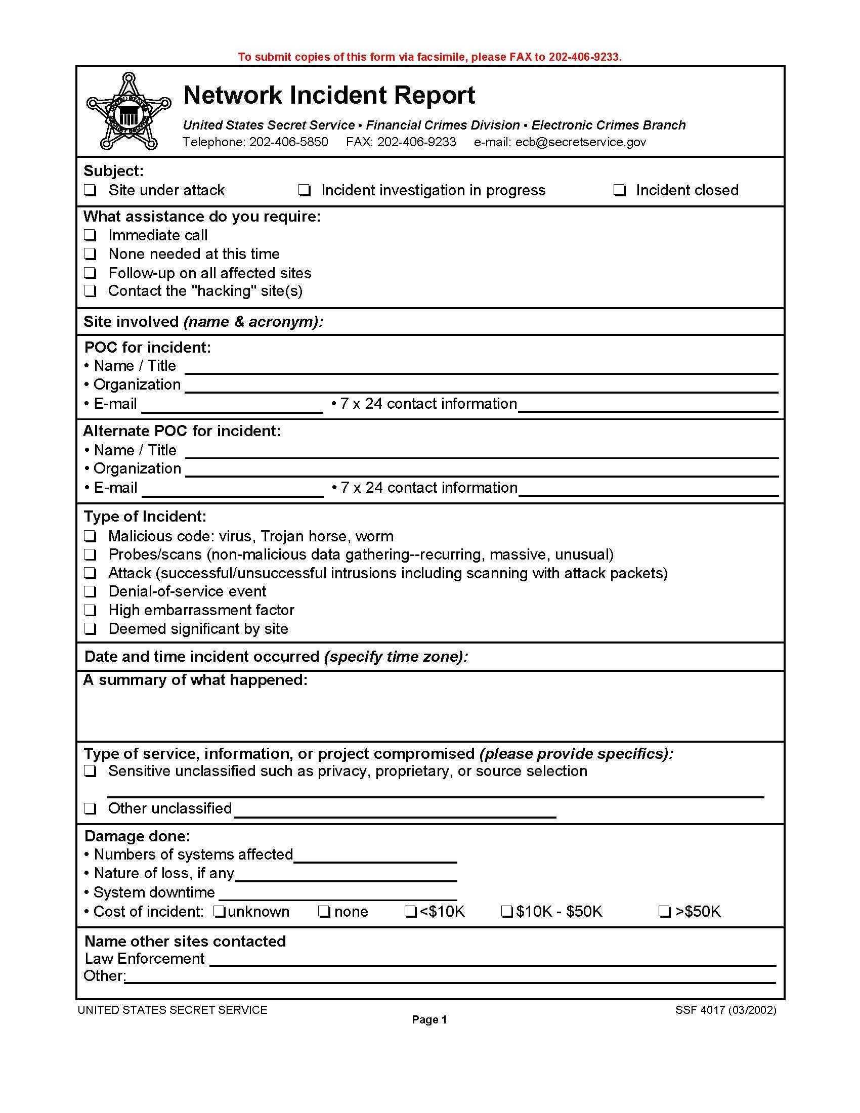 Incident Report – How To Guide For The CCCD Pertaining To Computer Incident Report Template