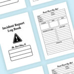 Incident report log book interior. Official or business incident