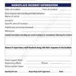 Incident Report Template Blank Printable [PDF, Excel & Word] Regarding Section 7 Report Template