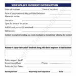 Incident Report Template Blank Printable [PDF, Excel & Word] Within Behaviour Report Template