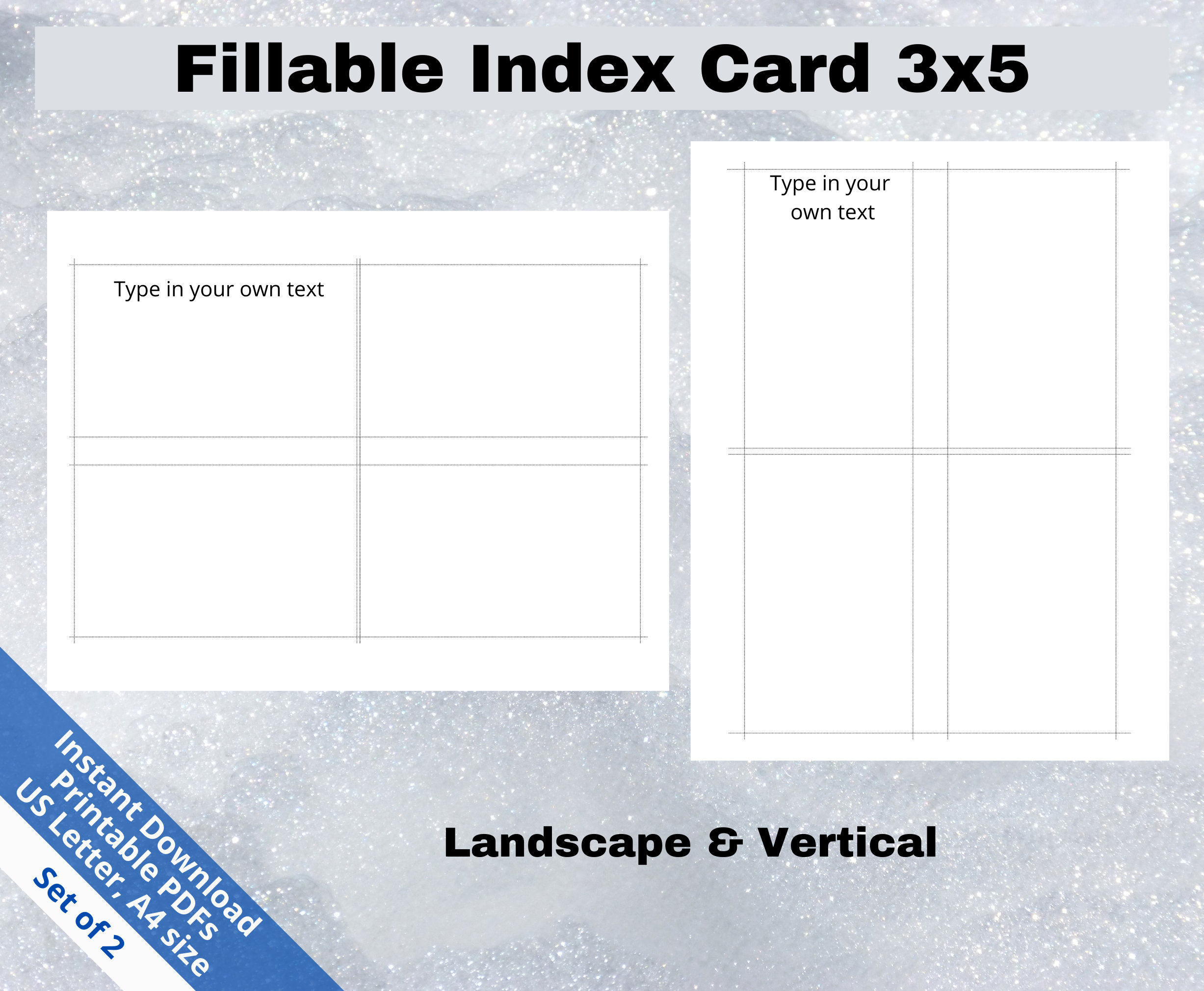 Index Card Template – Etsy