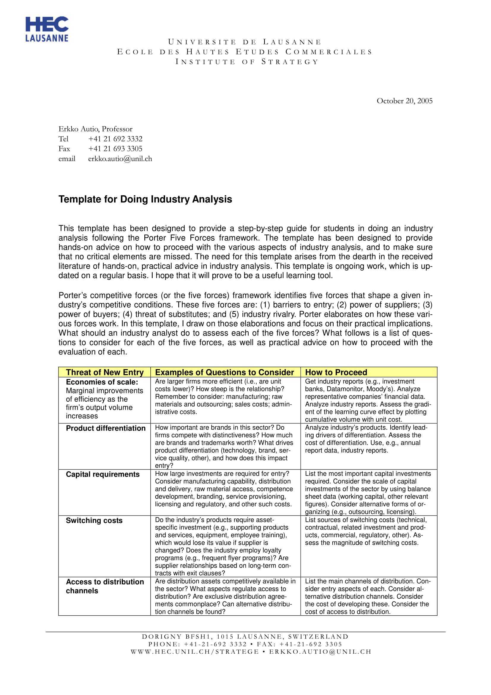 Industry Analysis – 10+ Examples, Format, Pdf  Examples With Company Analysis Report Template