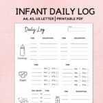 Infant Daily Log Printable – Etsy Pertaining To Daycare Infant Daily Report Template