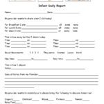 Infant Daily Report Template Download Printable PDF  Templateroller With Daycare Infant Daily Report Template