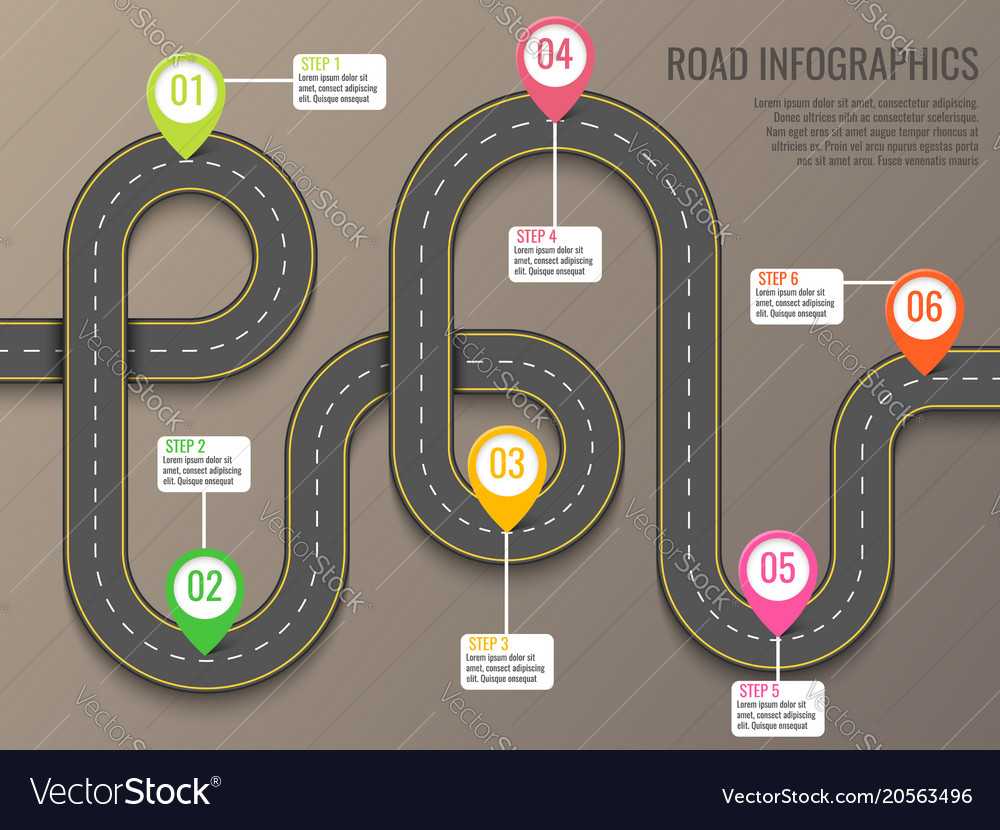 Infographics Template With Road Map Using Pointers With Regard To Blank Road Map Template