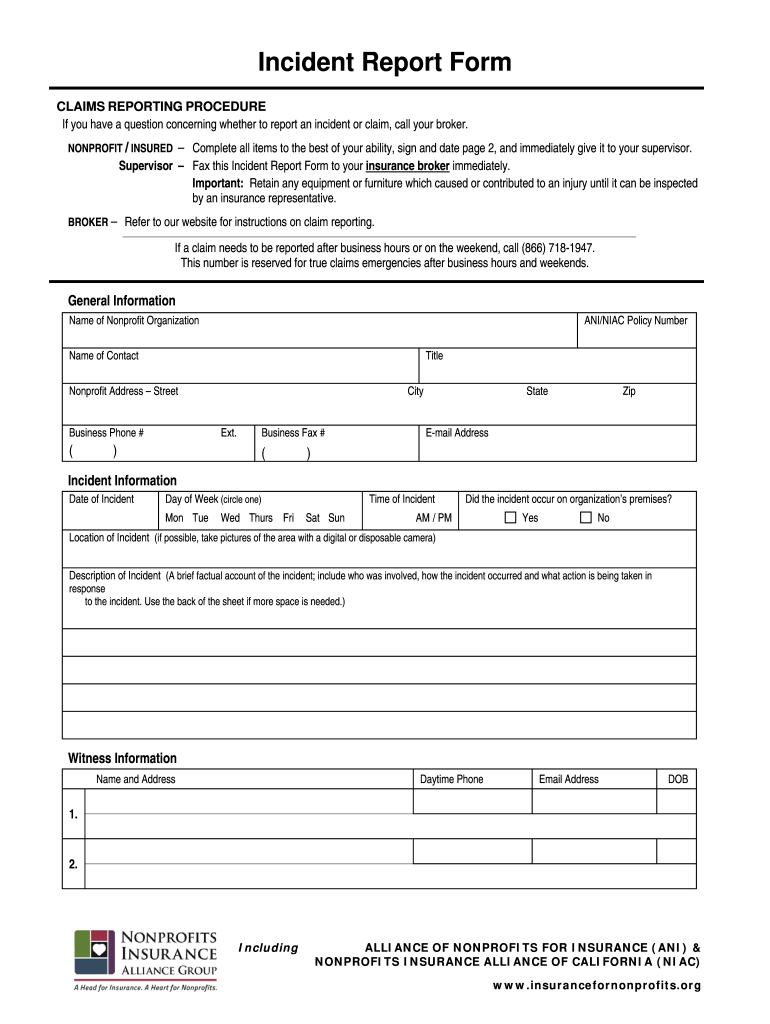 insurance incident report template: Fill out & sign online  DocHub Within Insurance Incident Report Template