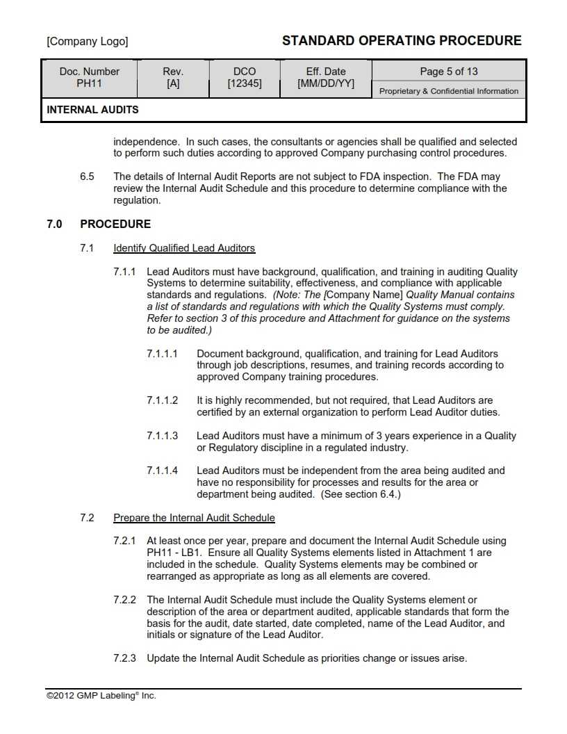 INTERNAL AUDITS SOP Template PH10 - GMP, QSR & ISO Compliance With Regard To Gmp Audit Report Template INTERNAL AUDITS SOP Template PH10 - GMP, QSR & ISO Compliance With Regard To Gmp Audit Report Template