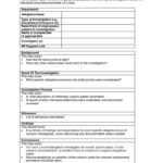 Investigation Report Form  PDF Intended For Investigation Report Template Doc