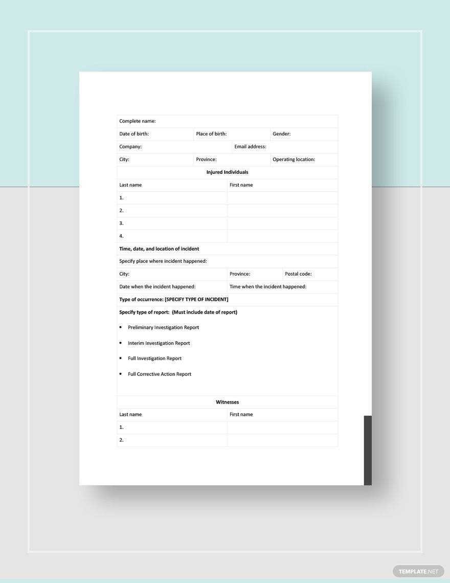 Investigation Reports Templates – Format, Free, Download  Regarding Investigation Report Template Doc