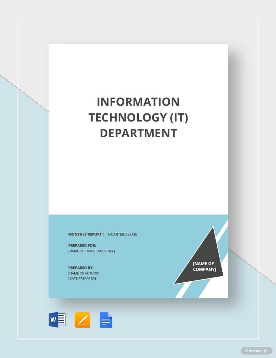 IT Report Template – Google Docs, Word, Apple Pages  Template