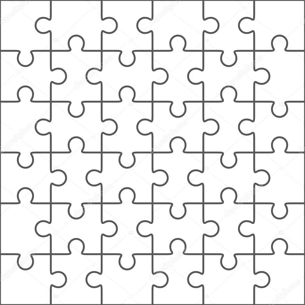 Jigsaw puzzle blank template, 10 pieces Stock Vector Image by  For Blank Jigsaw Piece Template