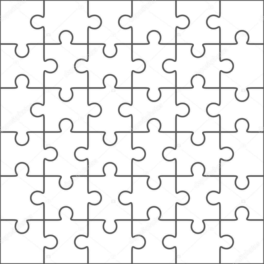 Jigsaw puzzle blank template, 10 pieces Stock Vector Image by  For Blank Jigsaw Piece Template