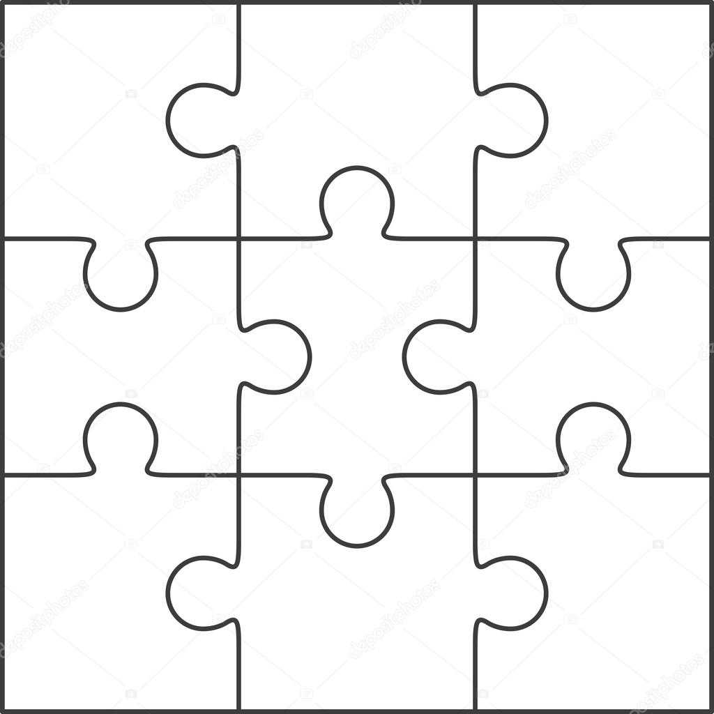Jigsaw puzzle blank template 100x100 Stock Vector Image by ©binik10