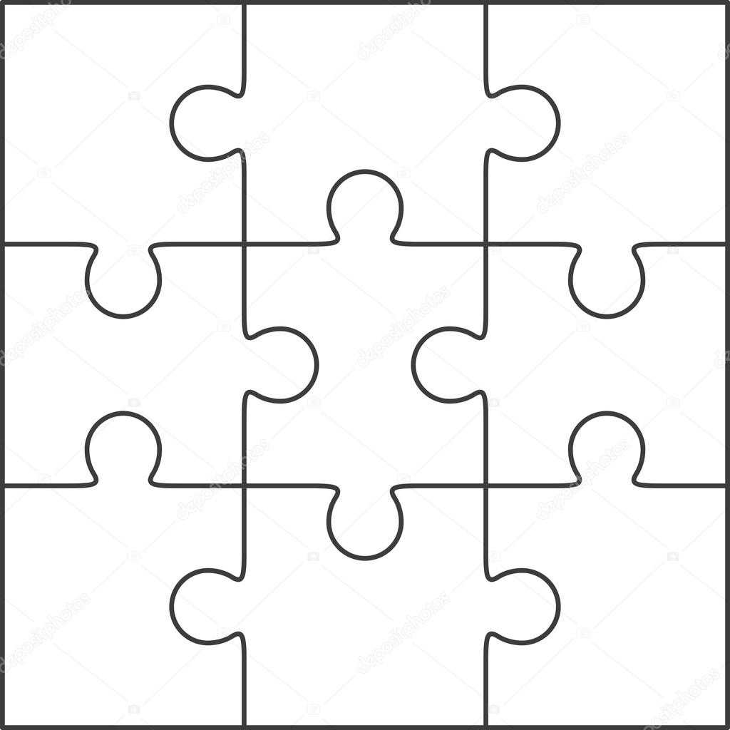 Jigsaw puzzle blank template 100x100 Stock Vector Image by ©binik10