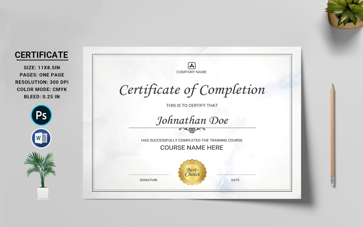 Johnathan Completion Certificate Template Pertaining To Certificate Of Completion Template Word