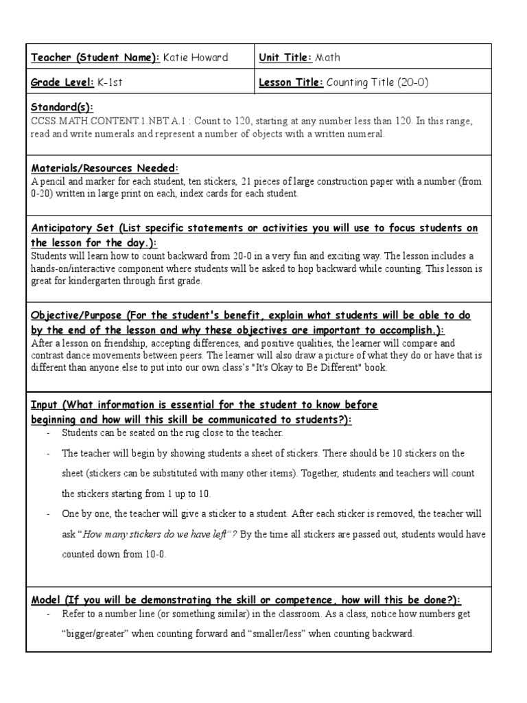 Katie Howard - Madeline Hunter Lesson Plan Template  PDF  Lesson  Inside Madeline Hunter Lesson Plan Template Blank