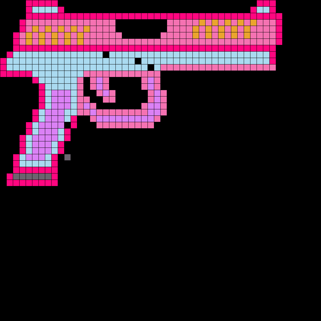 Kawaii Gun Perler Bead Pattern  Bead Sprites  Misc Fuse Bead  For Blank Perler Bead Template