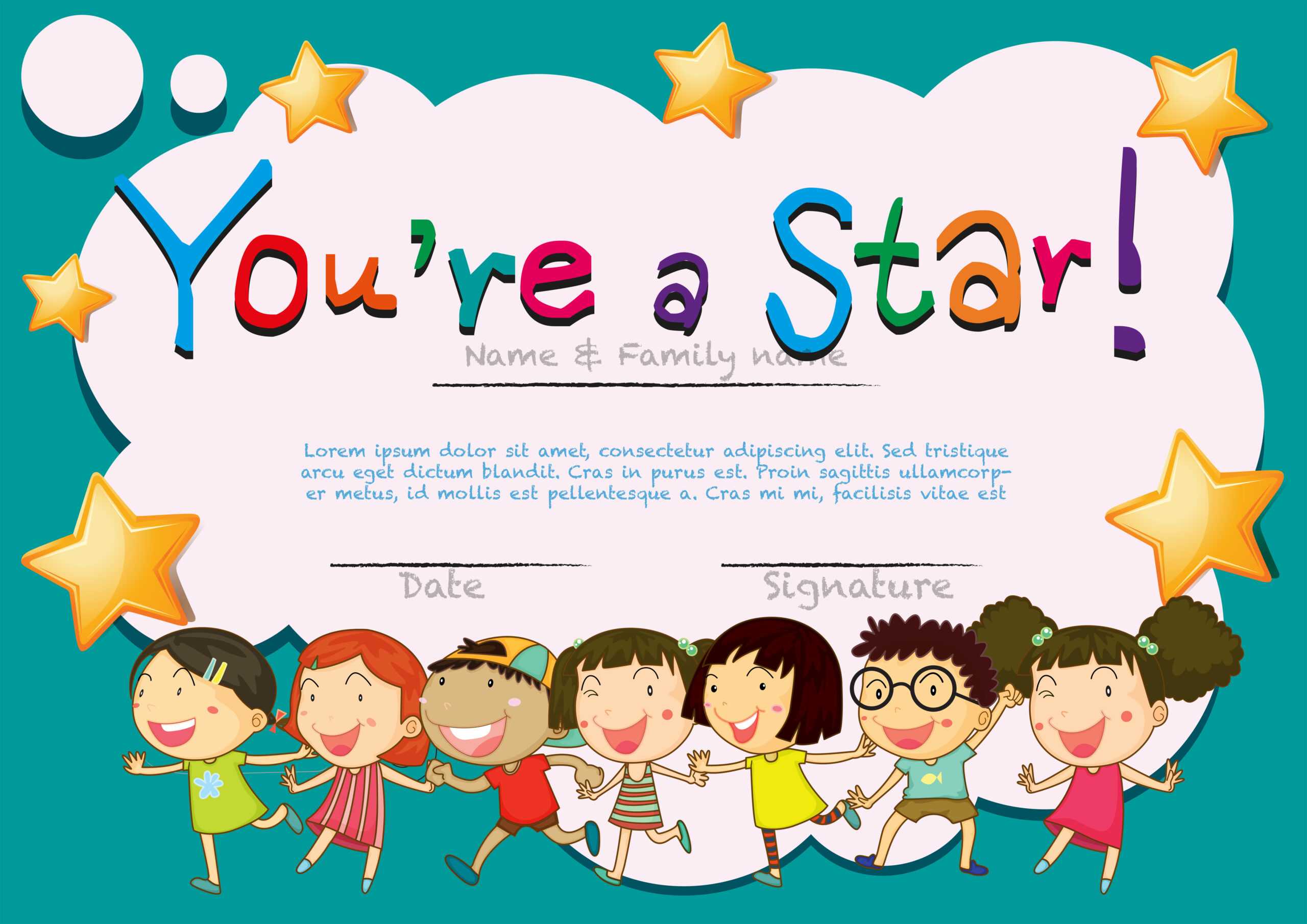 Kids Certificate Vector Art, Icons, and Graphics for Free Download Inside Free Kids Certificate Templates