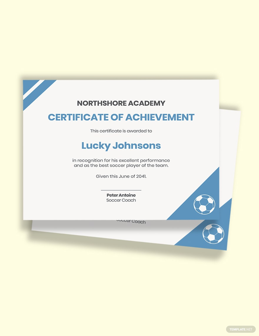 Kids Soccer Certificates Template - Word  Template