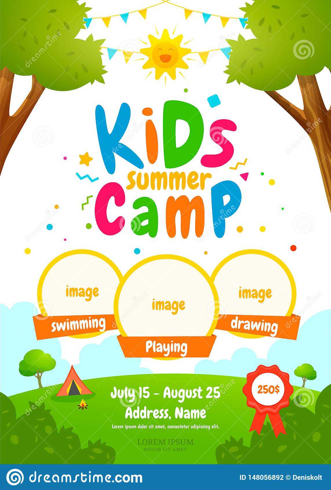 Kids summer camp poster stock vector Kids summer camp poster stock vector