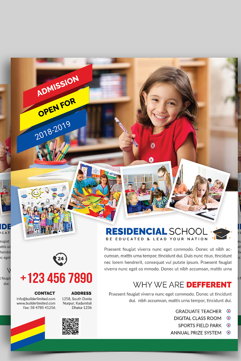 Kindergarten, Preschool and Kids Flyer and Brochure Design  With Play School Brochure Templates