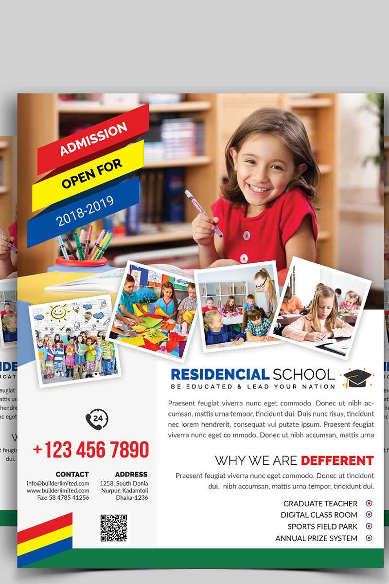 Kindergarten, Preschool And Kids Flyer And Brochure Design  With Play School Brochure Templates