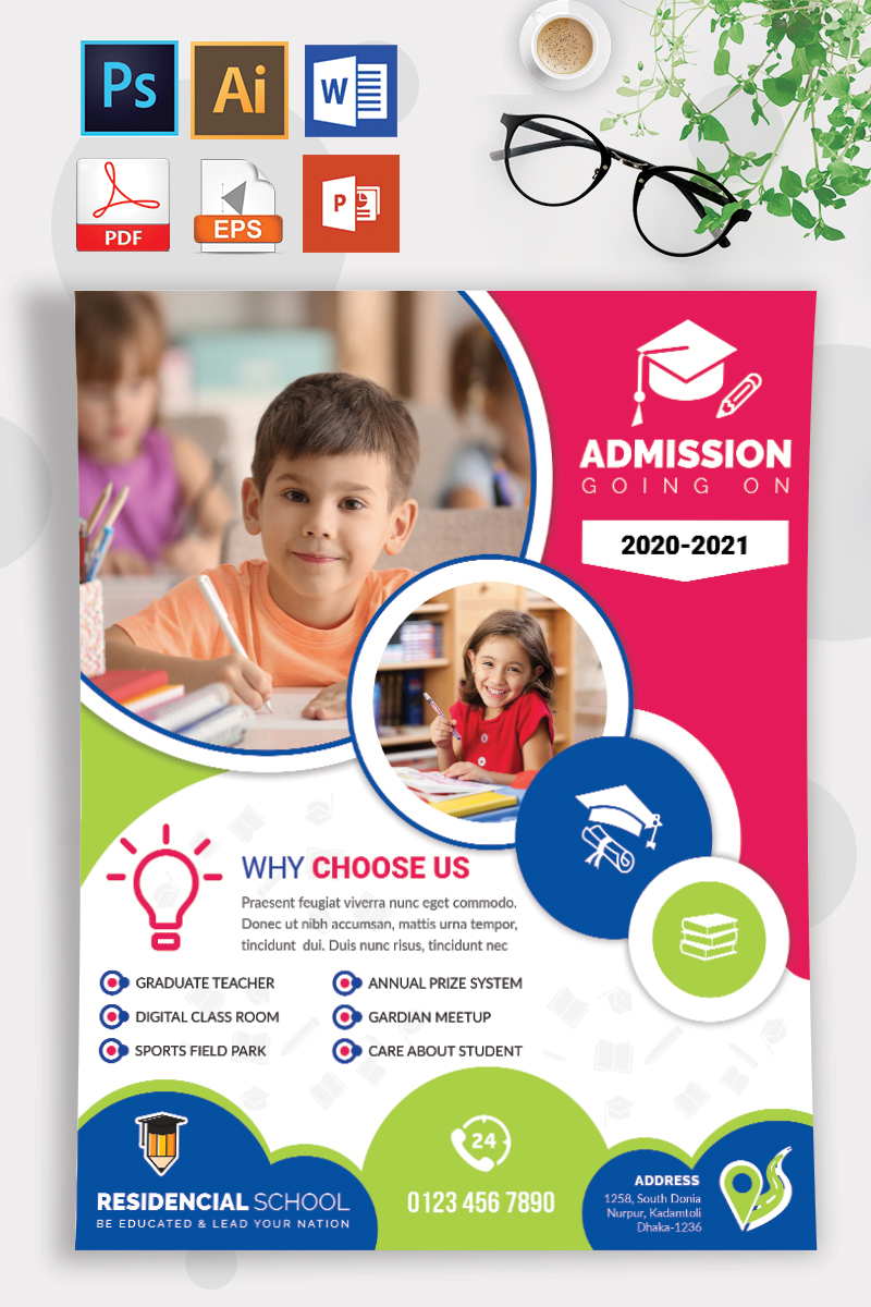 Kindergarten, Preschool and Kids Flyer and Brochure Design  Within Play School Brochure Templates