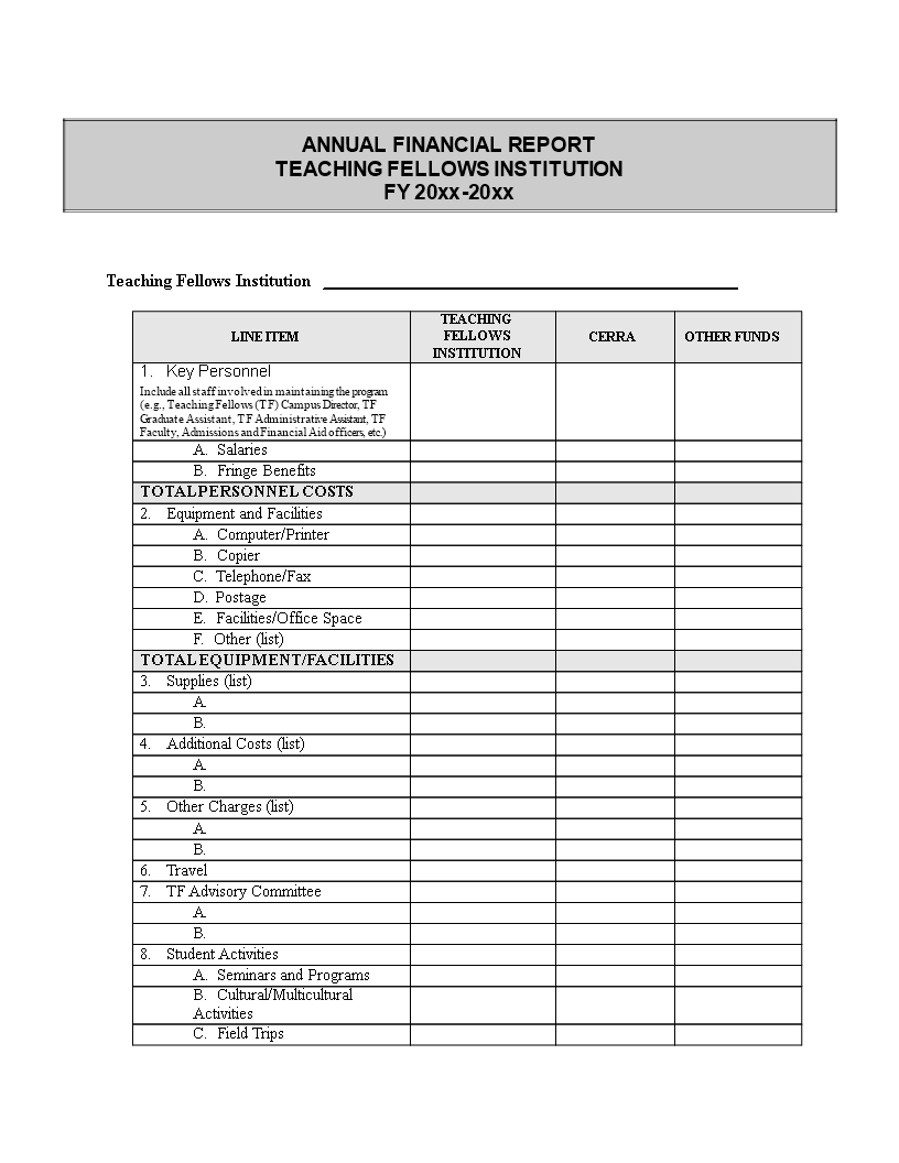 Kostenloses Annual Financial Report Template Throughout Annual Financial Report Template Word