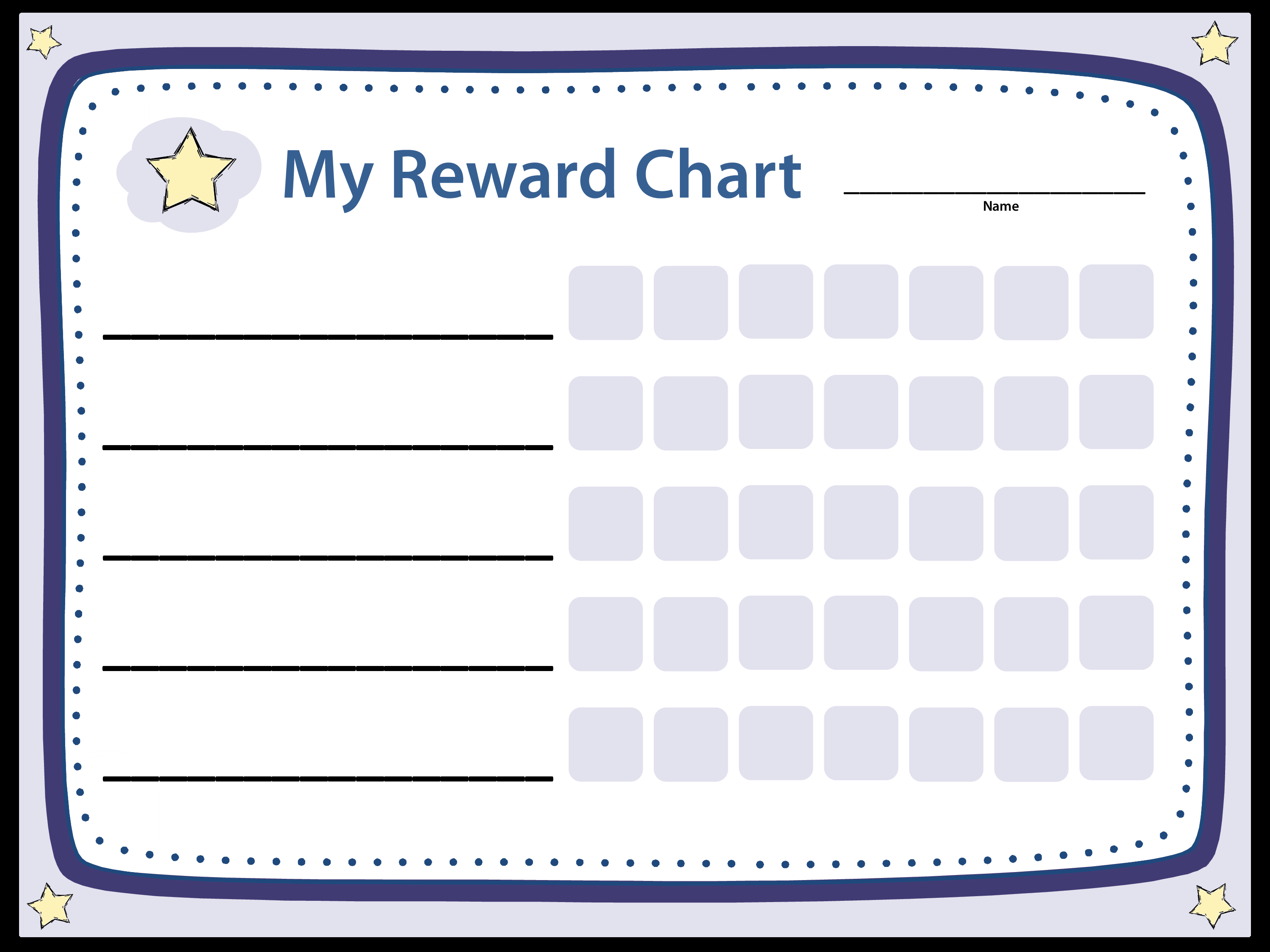 Kostenloses Blank Chart Reward For Blank Reward Chart Template