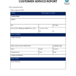 Kostenloses Customer Service Report Template In Technical Service Report Template