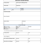 Kostenloses Employee Incident Report Template With Employee Incident Report Templates