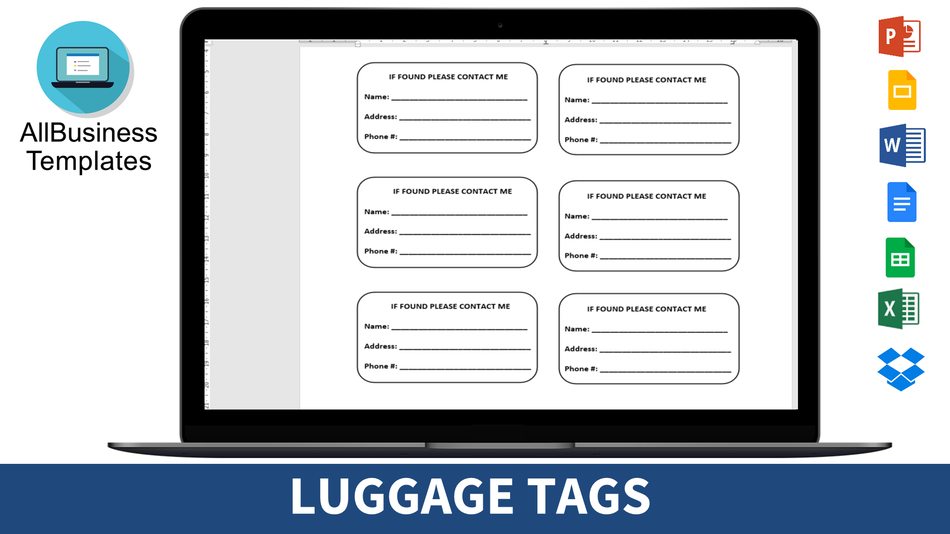 Kostenloses Free Printable Luggage Tags