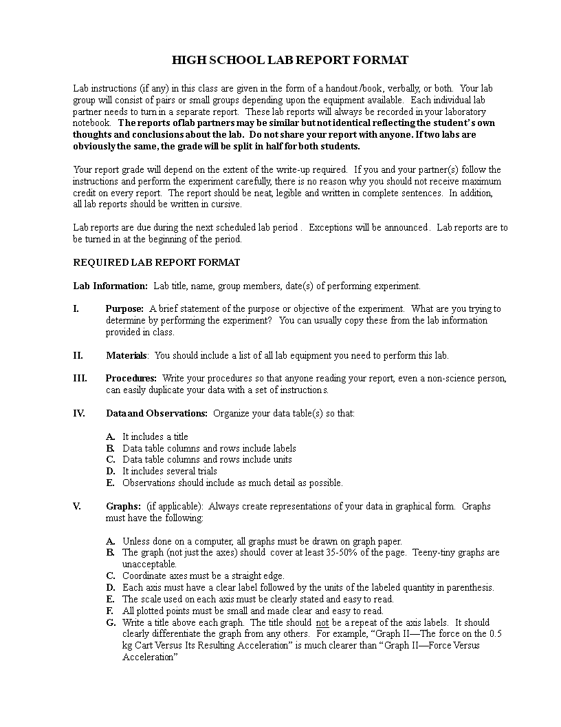 Kostenloses Physics Lab Report Format Within Physics Lab Report Template