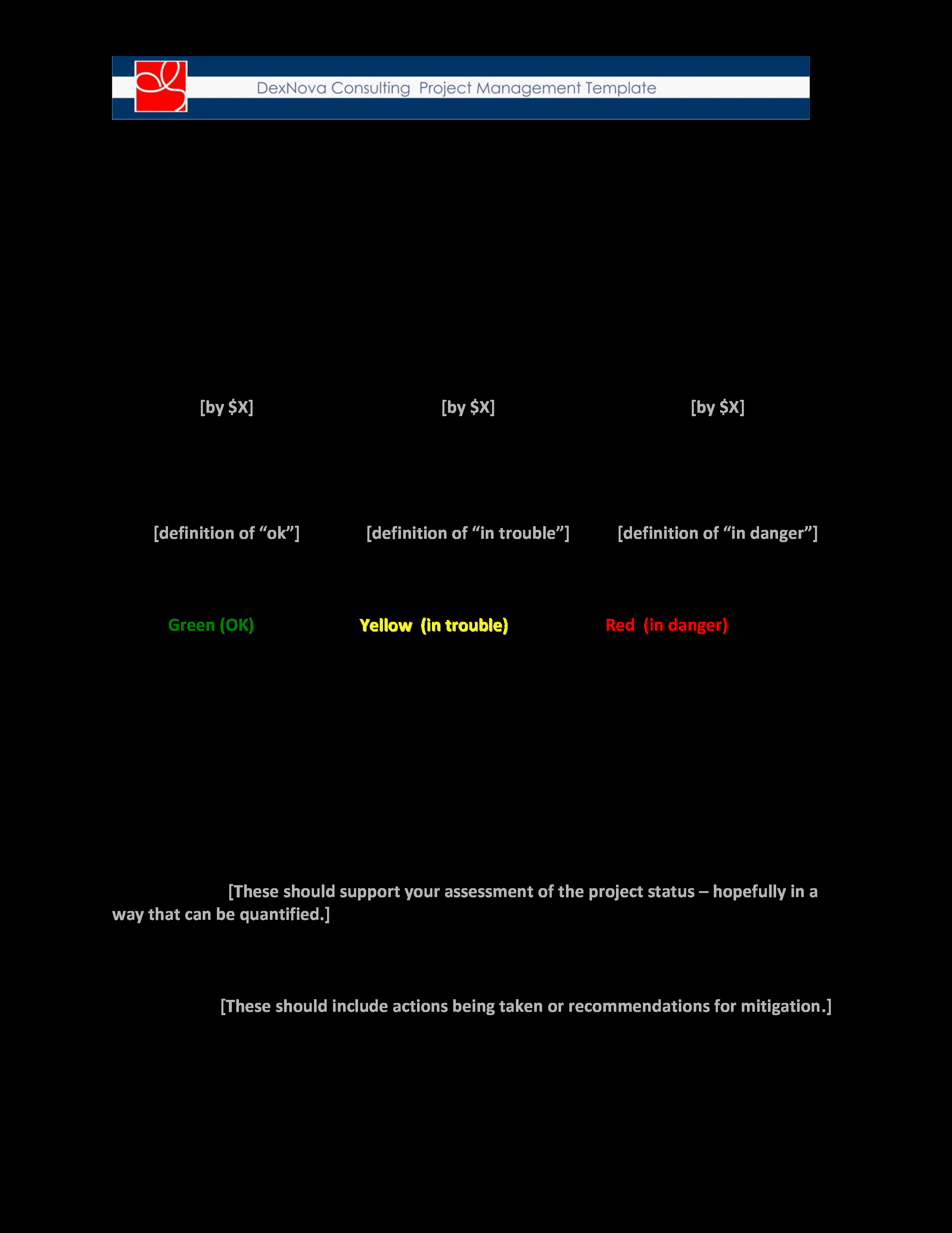 Kostenloses Project Weekly Status Report