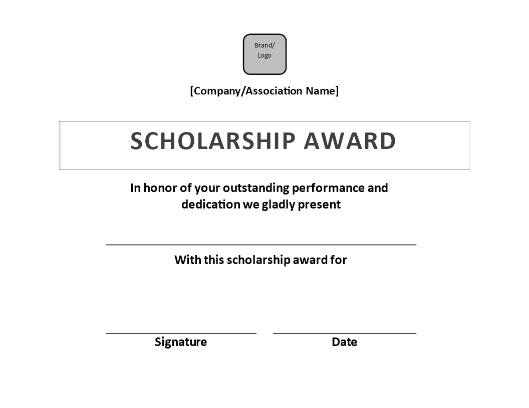 Kostenloses Scholarship Award Certificate sample For Scholarship Certificate Template