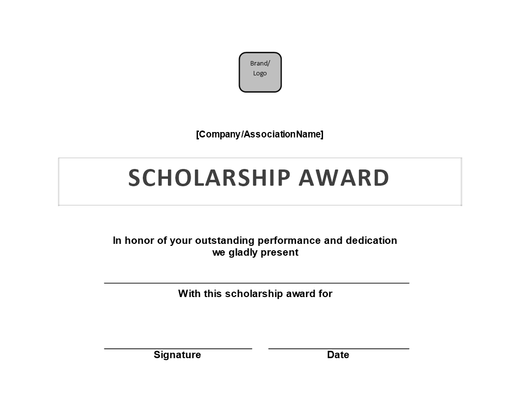 Kostenloses Scholarship Award Certificate With Scholarship Certificate Template