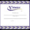 Kostenloses Volunteer Certificate In Volunteer Certificate Template