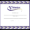 Kostenloses Volunteer Certificate Intended For Volunteer Certificate Templates