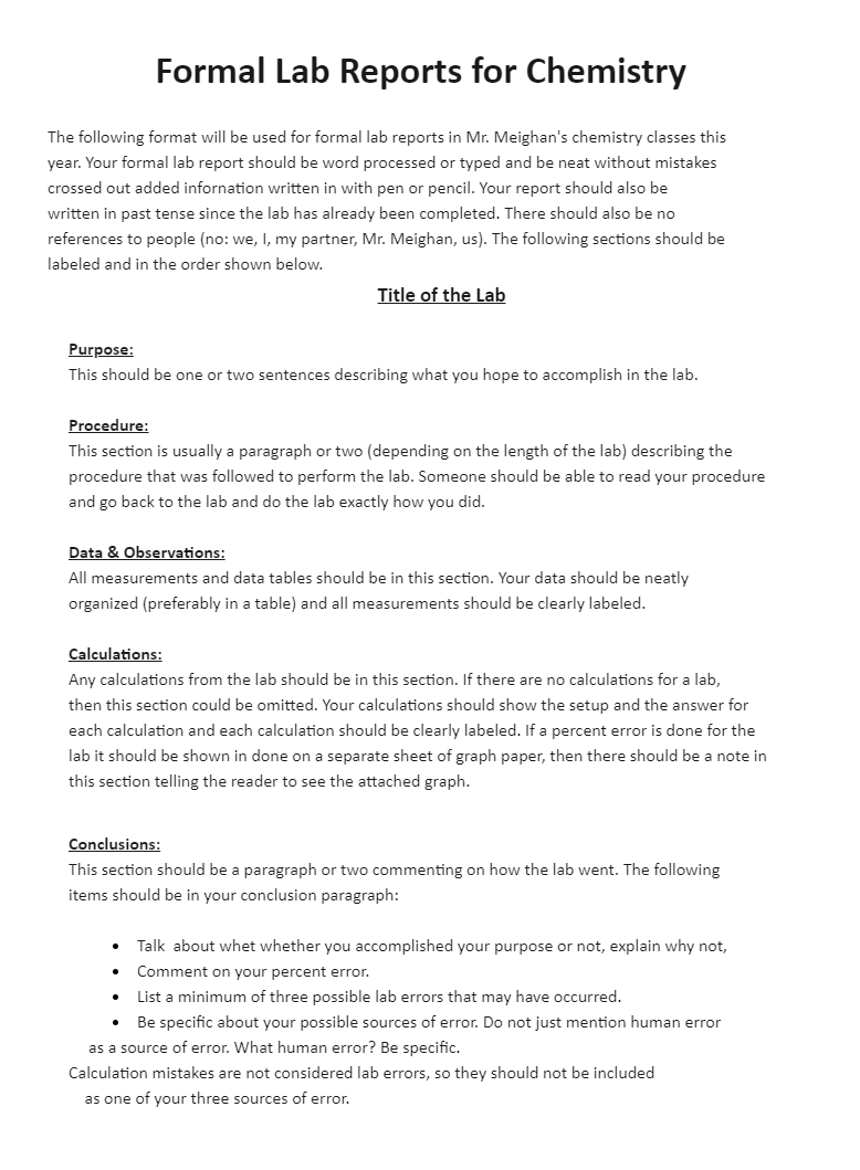 Lab Report Example Chemistry  EdrawMax  EdrawMax Templates Pertaining To Formal Lab Report Template