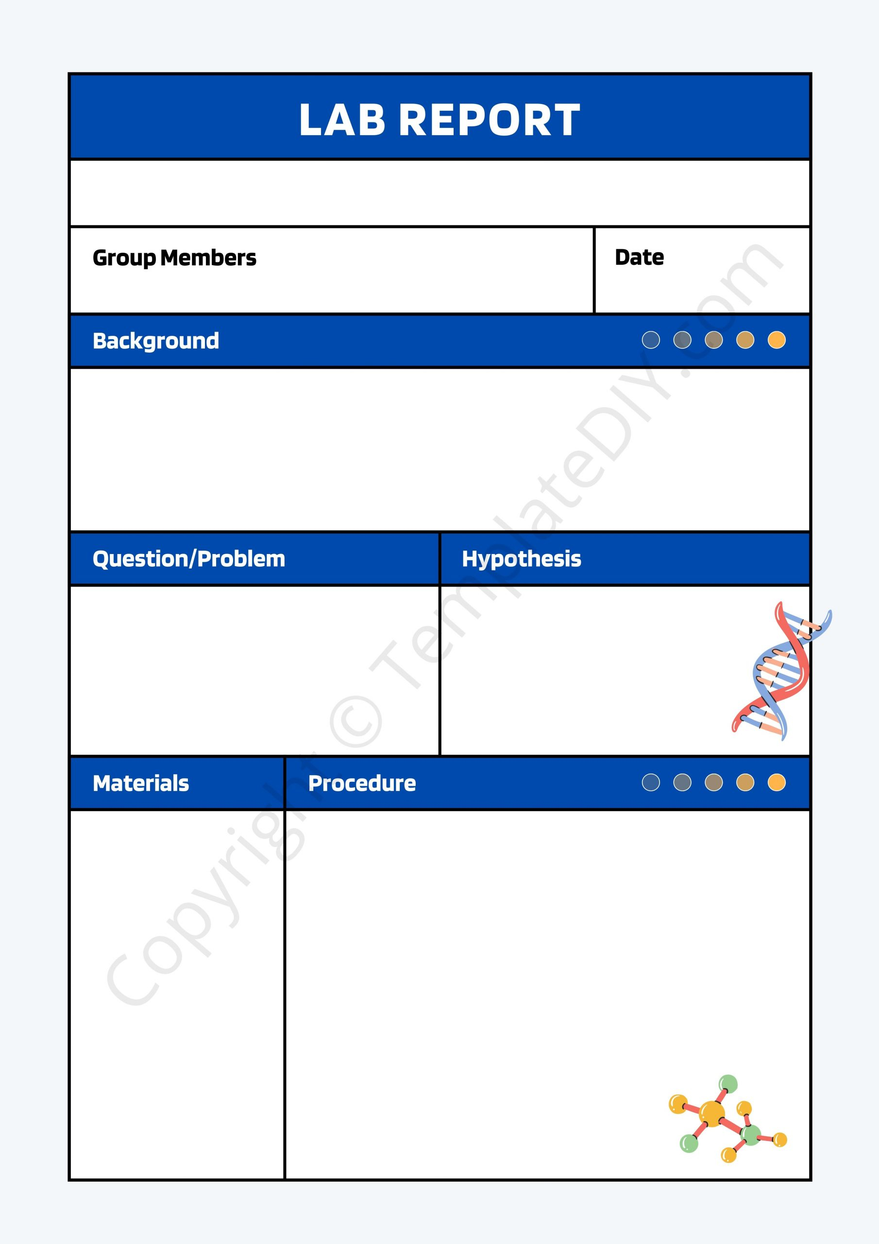 Lab Report Template Blank Printable [PDF, Excel & Word] In Biology Lab Report Template