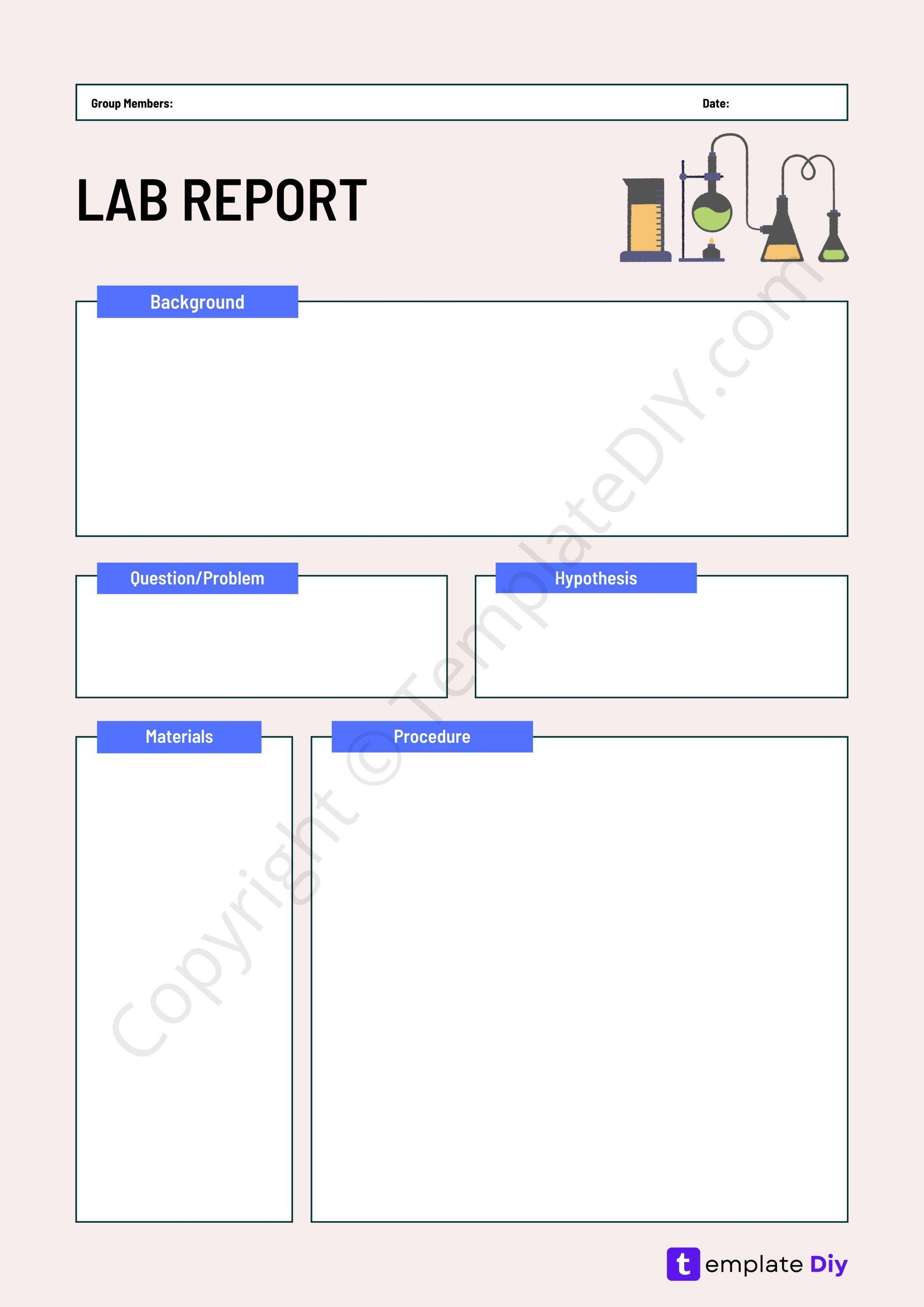 Lab Report Template Blank Printable [PDF, Excel & Word] Within Lab Report Template Chemistry