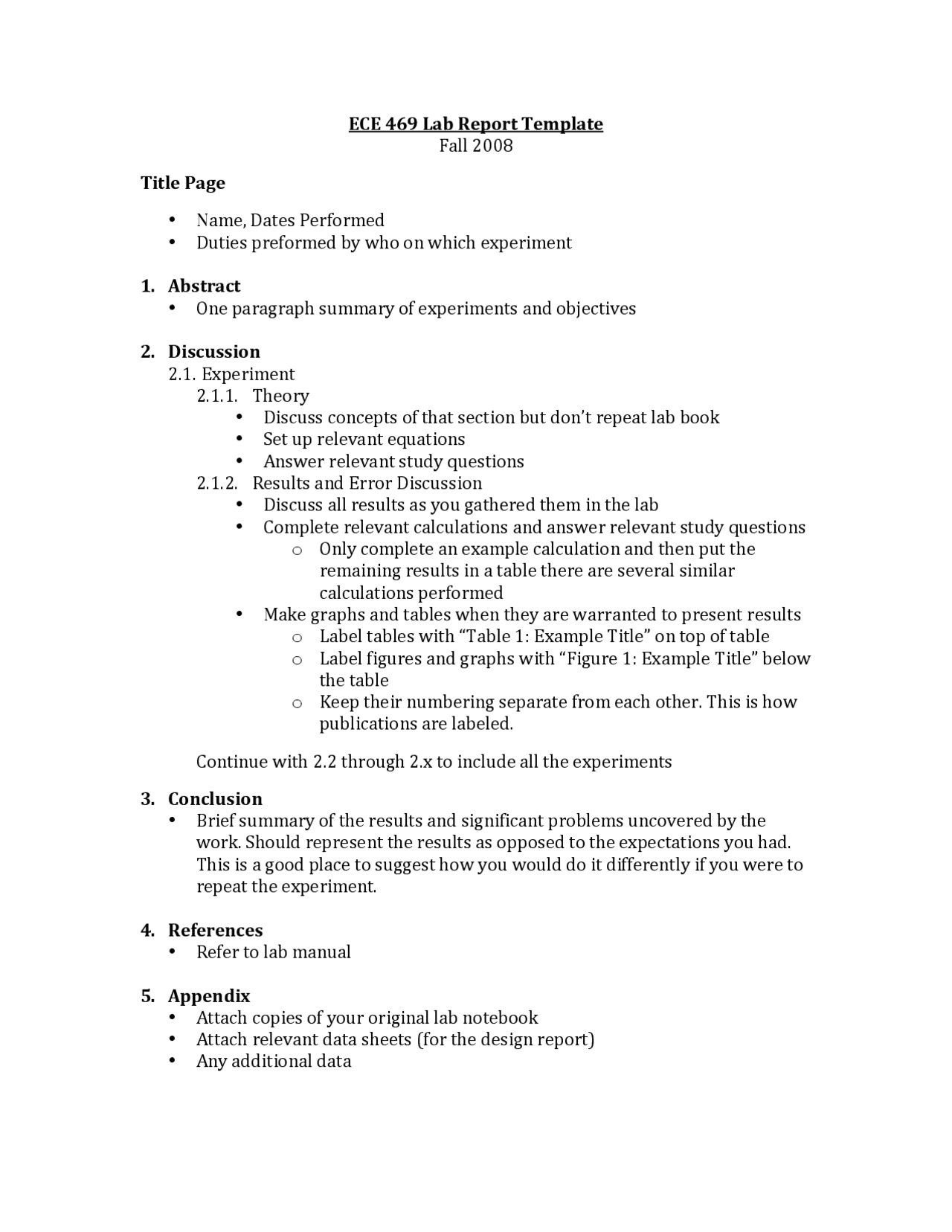 Lab Report Template - Power Electronics Laboratory  ECE 10  Lab  Inside Engineering Lab Report Template