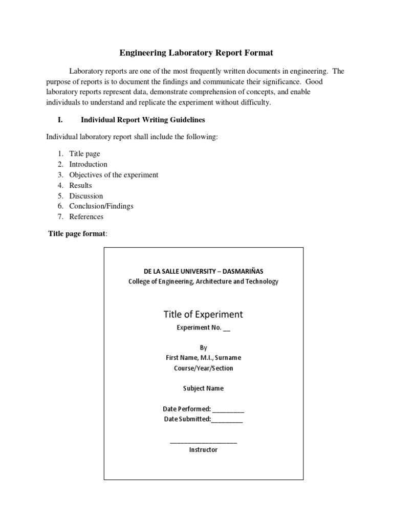 Laboratory Report Format And Grading Rubric  PDF  Experiment  Within Engineering Lab Report Template