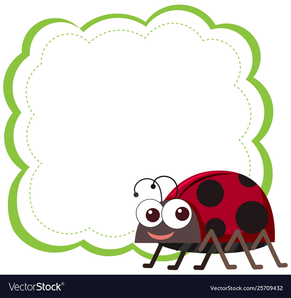 Ladybug on note template Royalty Free Vector Image In Blank Ladybug Template