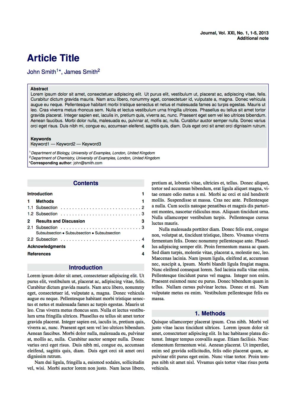 LaTeX Typesetting - Showcase of Previous Work For Technical Report Latex Template